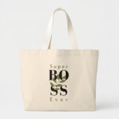 Super Boss Ever Canvas tas cadeau voor beste baas (Voorkant)