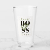 Super Boss Ever Glass Cup cadeau voor baas Glas (Voorkant)
