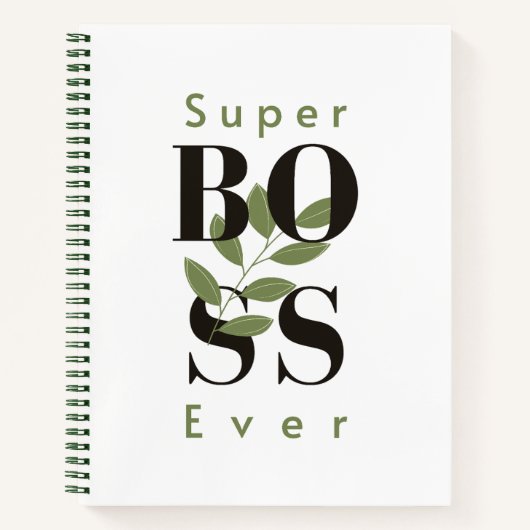 Super Boss Ever minimal style Spiral Notitieboek (Voorkant)