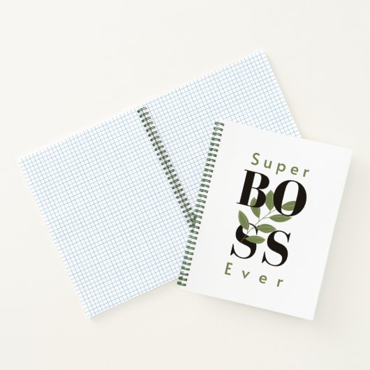 Super Boss Ever minimal style Spiral Notitieboek (Binnen)