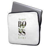 Super Boss Ever Minimalist White Electronics Bag Laptop Sleeve (Voorkant Links)