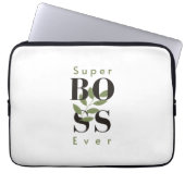Super Boss Ever Minimalist White Electronics Bag Laptop Sleeve (Voorkant)