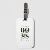 Super Boss Ever Minimalistisch Wit Bagagelabel (Voorkant (verticaal))