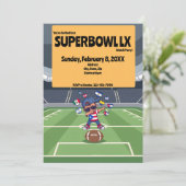 Super Bowl Kijkfeestje Kaart (Staand voorkant)