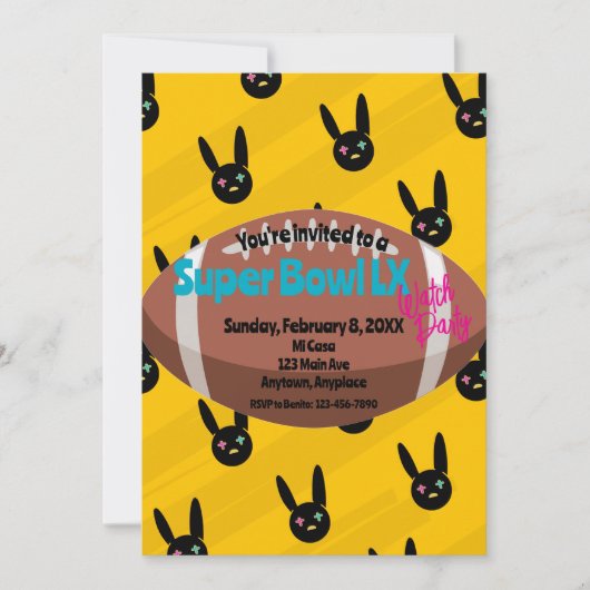 Super Bowl Kijkfeestje Kaart (Voorkant)