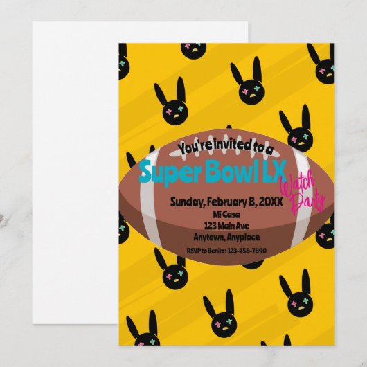 Super Bowl Kijkfeestje Kaart (Voorkant / Achterkant)