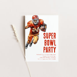 Super Bowl Party Nodig uit met Football Player Kaart