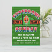 Super Bowl Zondag uitnodiging (Staand voorkant)