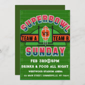 Super Bowl Zondag uitnodiging (Voorkant / Achterkant)