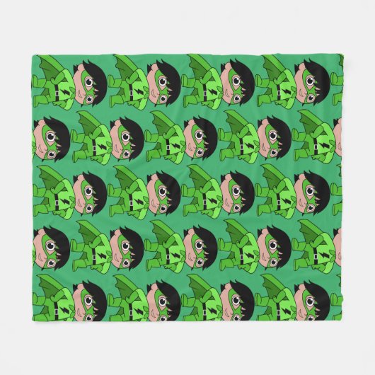 Super Boy Action Hero Fleece Deken (Voorkant (Horizontaal))