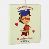 Super Boy Congrats 5th grade Keramisch Ornament (Rechts)