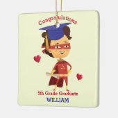 Super Boy Congrats 5th grade Keramisch Ornament (Links)
