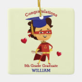 Super Boy Congrats 5th grade Keramisch Ornament (Voorkant)