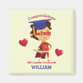 Super Boy Congrats 5th grade Magneet (Voorkant)