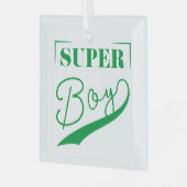 Super Boy Glas Ornament (Voorkant links)