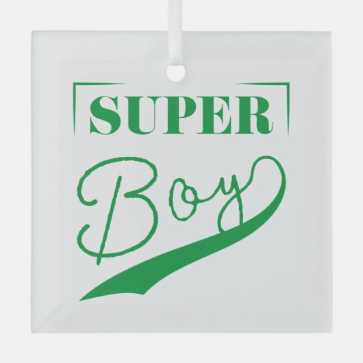 Super Boy Glas Ornament (Voorkant)