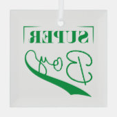 Super Boy Glas Ornament (Achterkant)