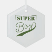Super Boy Glas Ornament (Voorkant)