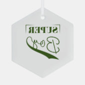 Super Boy Glas Ornament (Achterkant)
