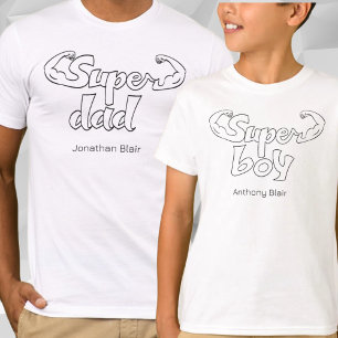 Super Boy Matching Vader en Zoon Kinder T-shirt