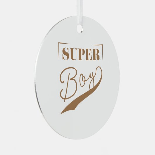 Super Boy Metalen Ornament (Voorkant Rechts)