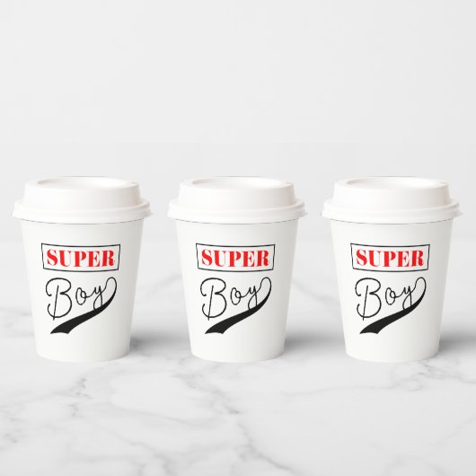 Super Boy Papieren Bekers (Multi)