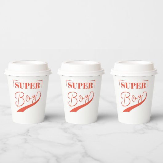 Super Boy Papieren Bekers (Multi)