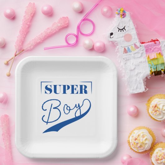 Super Boy Papieren Bordje (Feest)