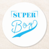 Super Boy Ronde Kartonnen Onderzetter (Voorkant)