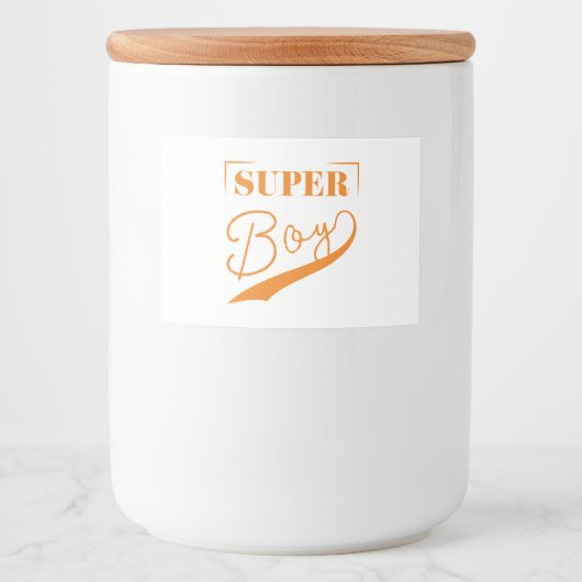 Super Boy Voedselcontainer Etiket (Voorkant)
