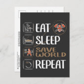 Super brandweerman redt de wereld. Grappig gezegde Briefkaart (Voorkant / Achterkant)