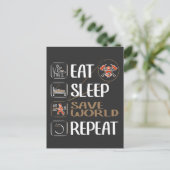 Super brandweerman redt de wereld. Grappig gezegde Briefkaart (Staand voorkant)