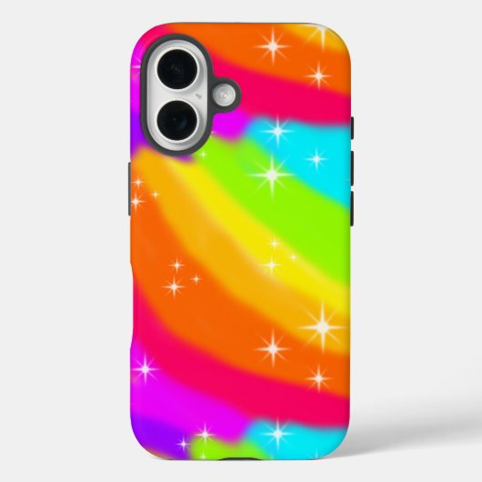 Super Bright Neon Rainbow Shiny Sparkles Case-Mate iPhone Case (Achterkant)