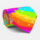 Super Bright Neon Rainbow Shiny Sparkles Stropdas (Opgerold)