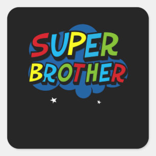 Super Brother grappige gamer verjaardagscadeau Vierkante Sticker