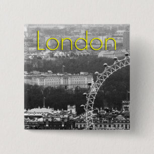 Super. Buckingham Palace London Vierkante Button 5,1 Cm
