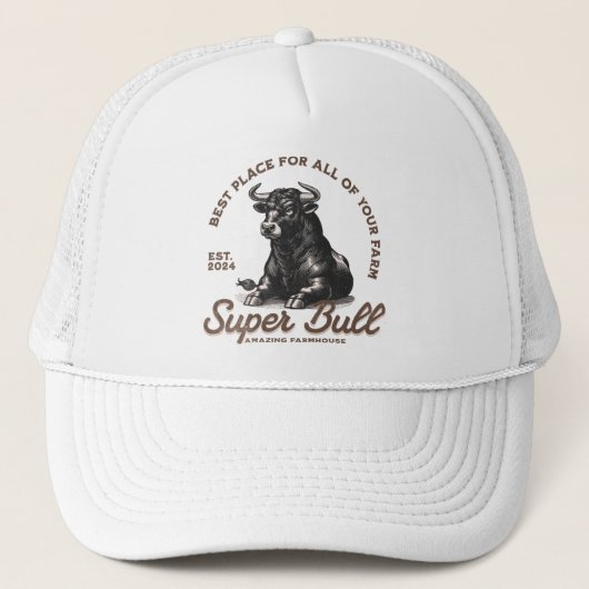 Super Bull geweldige boerderij Trucker Pet (Voorkant)
