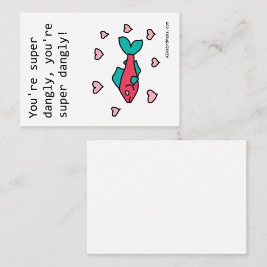 Super bungelende vis - door AI gegenereerde valent Informatiekaartje (Voorkant / Achterkant)