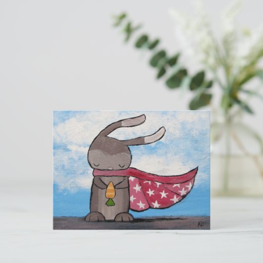 Super Bunny Briefkaart (Staand voorkant)