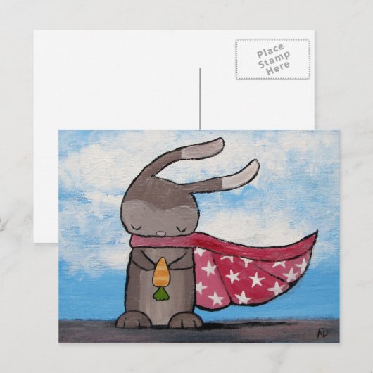 Super Bunny Briefkaart (Voorkant / Achterkant)