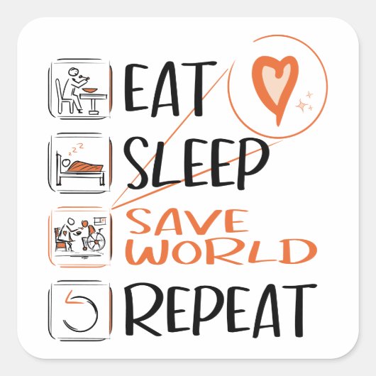 "Super Caregivers/verpleegassistenten" bespaart de Vierkante Sticker (Voorkant)