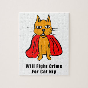 Super Cat Fight Crime for Catnip (jouw naam toevoe Legpuzzel