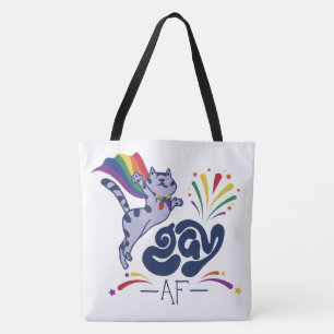 Super Cat Gay AF Canvas tas