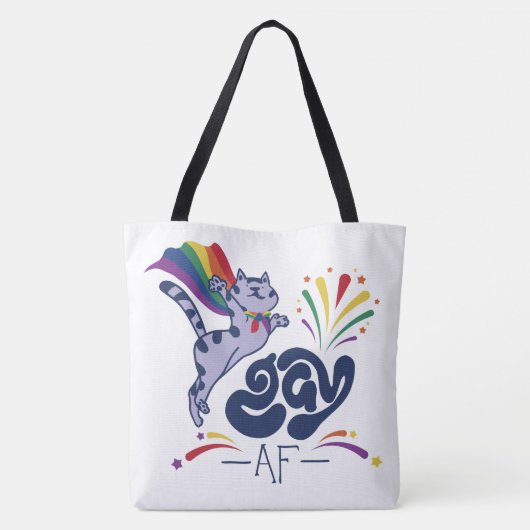 Super Cat Gay AF Canvas tas (Achterkant)