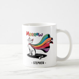 Super Cat Meewow – Rainbow Cape Pride Cat Koffiemok