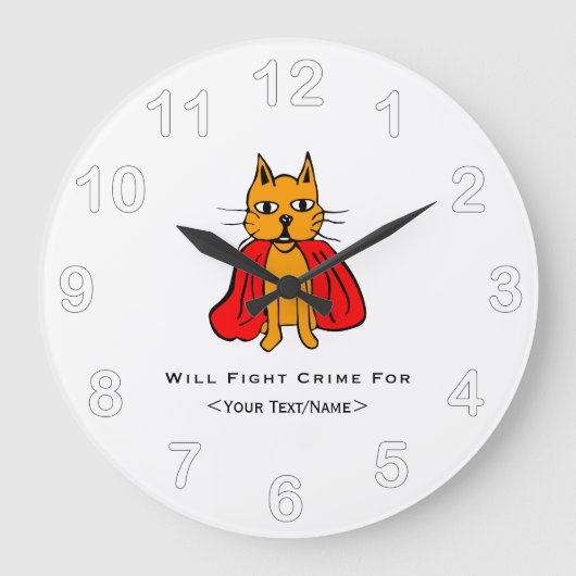 Super Cat Strijd Misdaad Voor<Your Text/Name> Grote Klok (Voorkant)