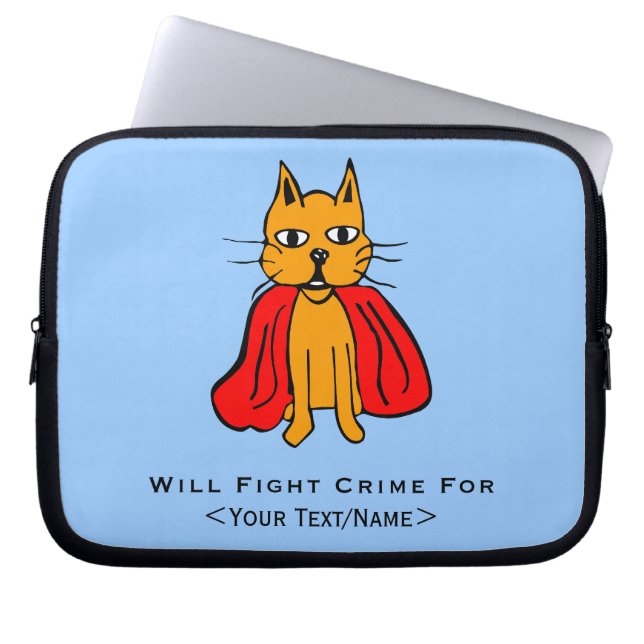 Super Cat Strijd Misdaad Voor<Your Text/Name> Laptop Sleeve (Voorkant)