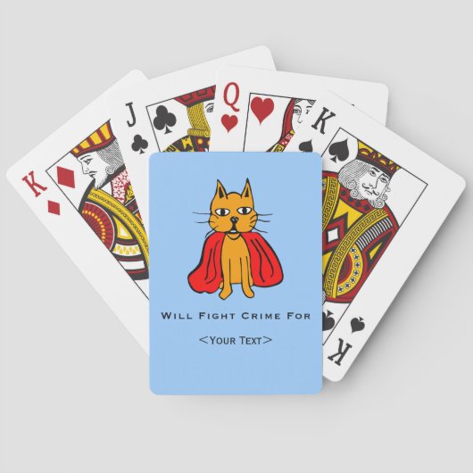 Super Cat Strijd Misdaad Voor<Your Text/Name> Pokerkaarten (Achterkant)