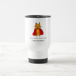 Super Cat Strijd Misdaad Voor<Your Text/Name> Reisbeker