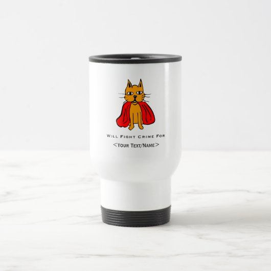 Super Cat Strijd Misdaad Voor<Your Text/Name> Reisbeker (Center)
